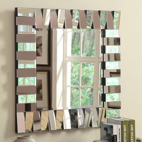 Tanwen Square Wall Mirror with Layered Panel Silver