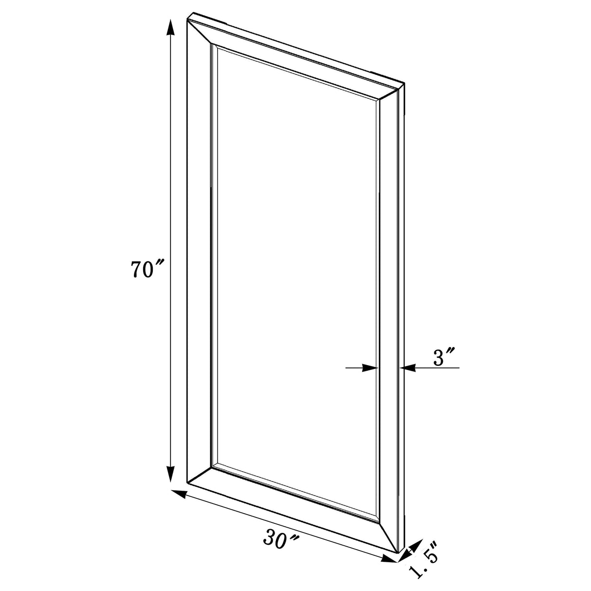 Barnett Rectangular Floor Mirror Silver