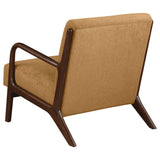 Foster Upholstered Wood Frame Accent Chair Honey