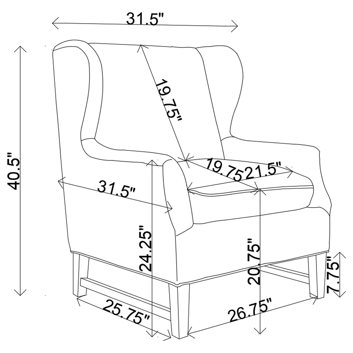 Fleur Wing Back Accent Chair Cream