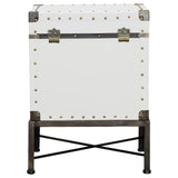 Nancy Accent Cabinet with Nailhead Trim White