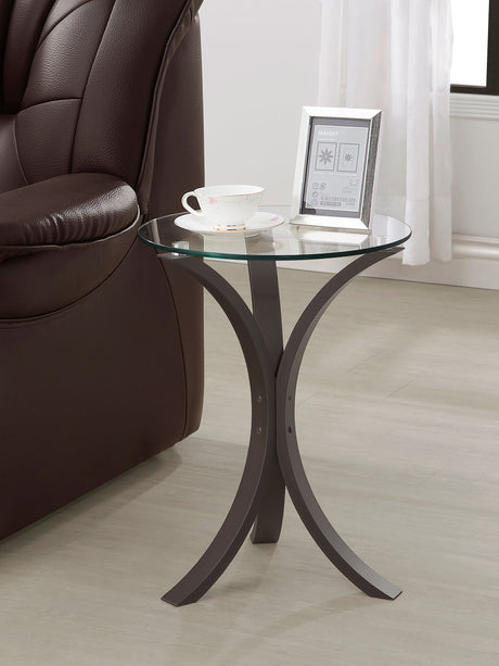 Edgar Round Accent Table Cappuccino