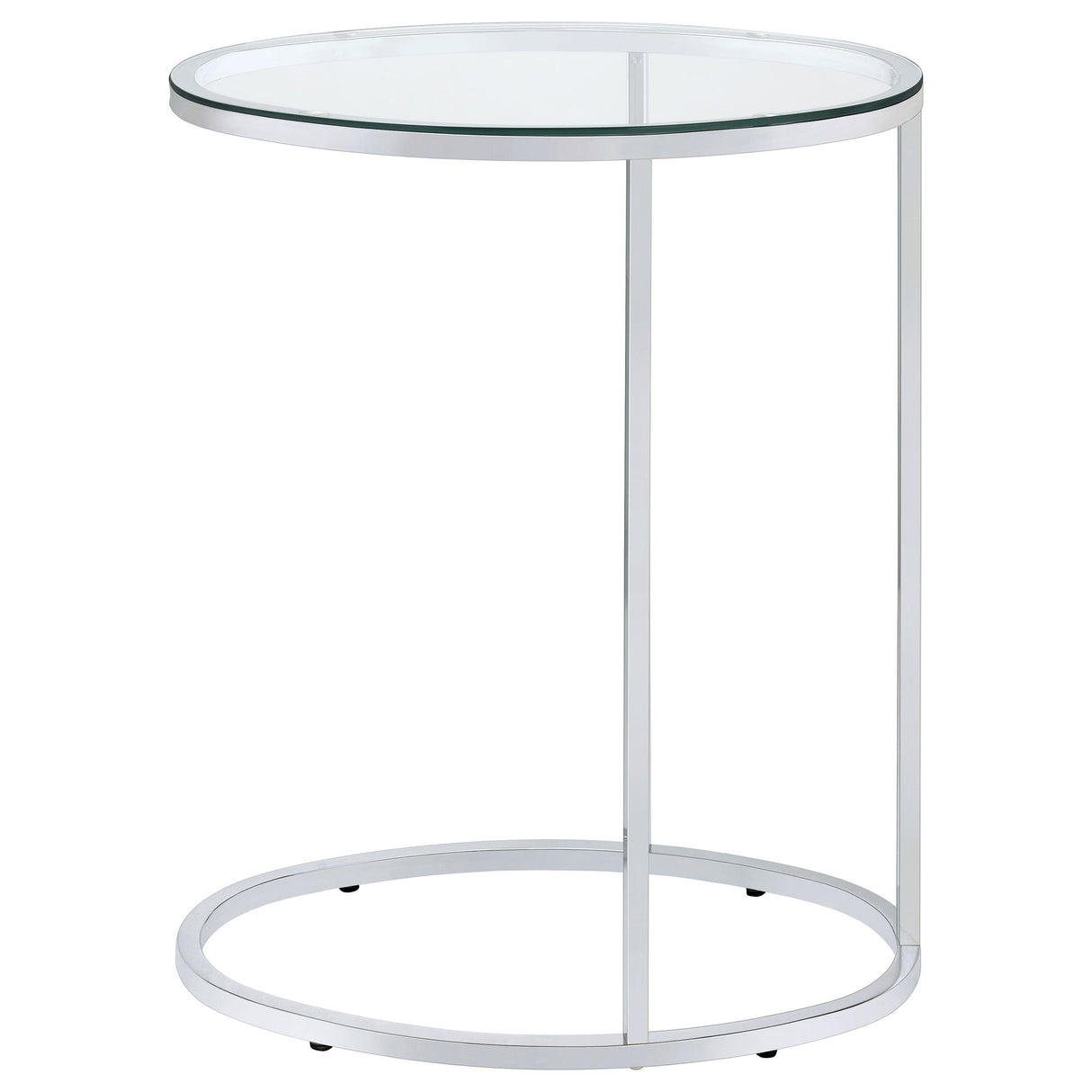 Kyle Oval Snack Table Chrome and Clear