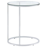 Kyle Oval Snack Table Chrome and Clear