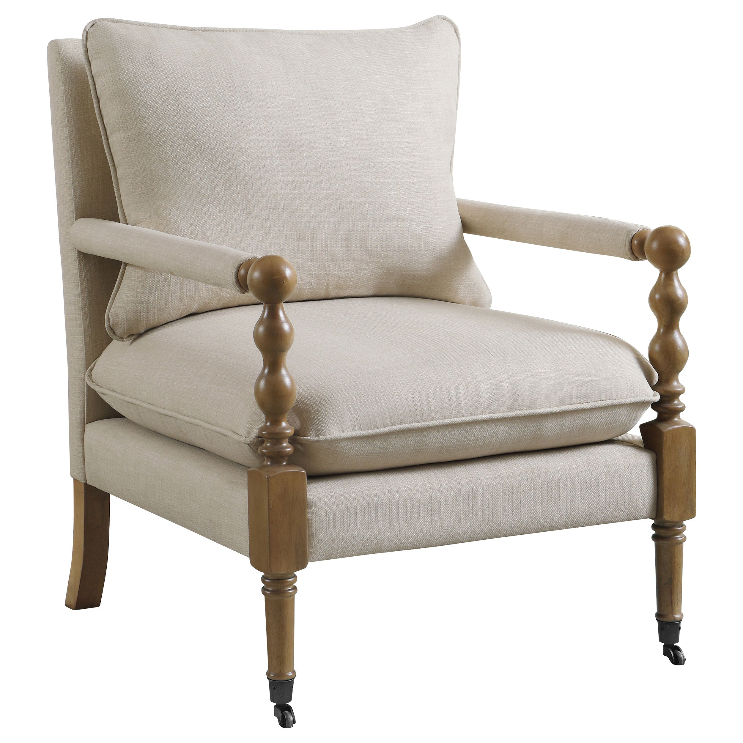 Blanchett Upholstered Accent Chair with Spindle Accent White and Navy