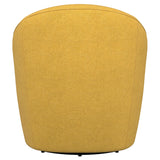 Leon Upholstered Barrel Accent Swivel Chair Mustard Yellow