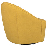 Leon Upholstered Barrel Accent Swivel Chair Mustard Yellow