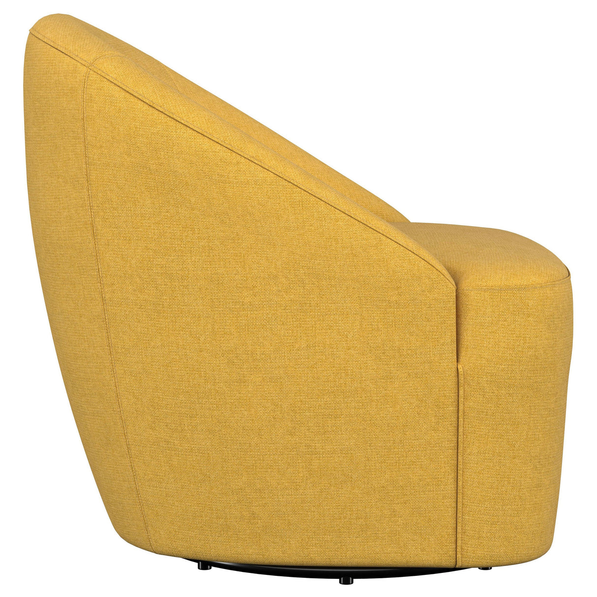 Leon Upholstered Barrel Accent Swivel Chair Mustard Yellow