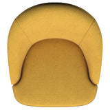 Leon Upholstered Barrel Accent Swivel Chair Mustard Yellow