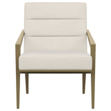 Kirra Upholstered Metal Arm Accent Chair Cream