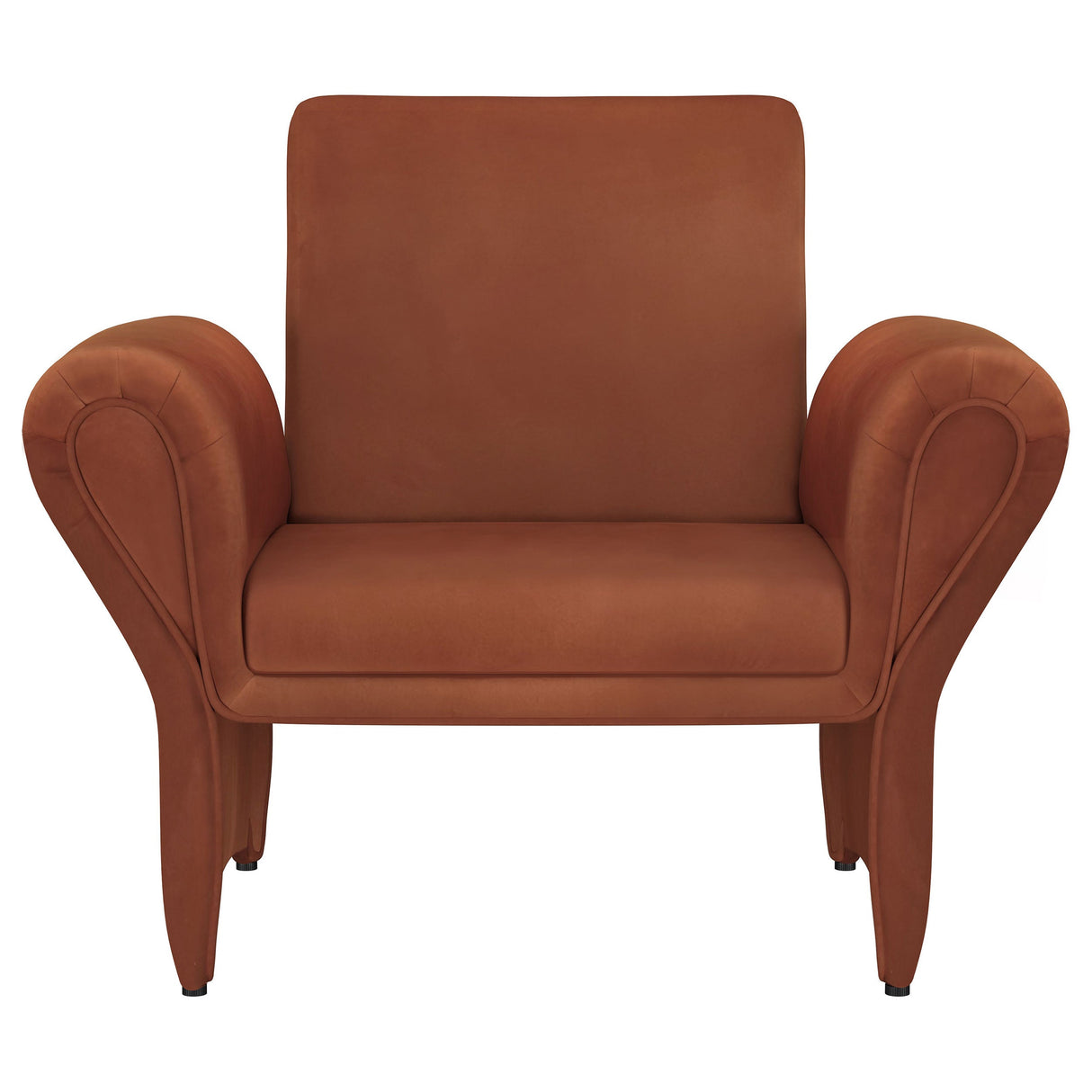 Liana Upholstered Roll Arm Accent Armchair Rust Orange