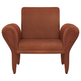 Liana Upholstered Roll Arm Accent Armchair Rust Orange