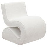 Ronea Boucle Upholstered Armless Curved Accent Chair Cream