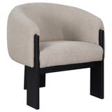 Valdez Boucle Upholstered Barrel Back Accent Chair Beige