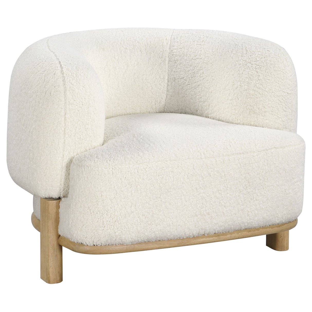 Lawler Upholstered Barrel Back Accent Chair Ivory