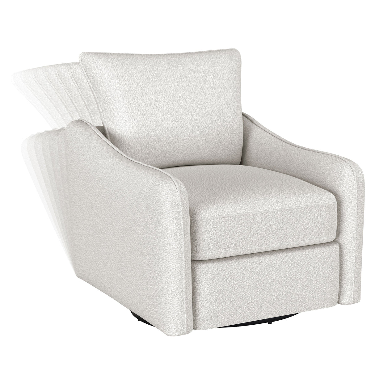 Madia Upholstered Sloped Arm Swivel Glider Chair Vanilla