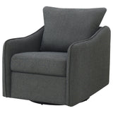 Madia Boucle Upholstered Swivel Glider Chair Charcoal Grey