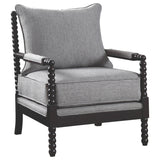 Blanchett Upholstered Accent Chair with Spindle Accent White and Navy