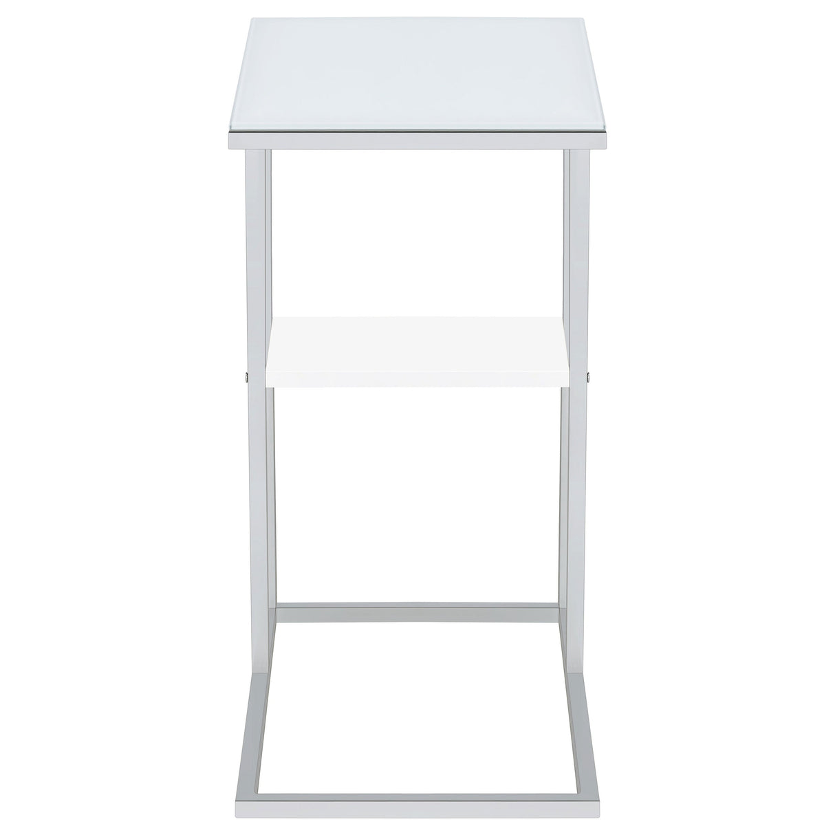 Daisy 1-shelf Accent Table Chrome and White