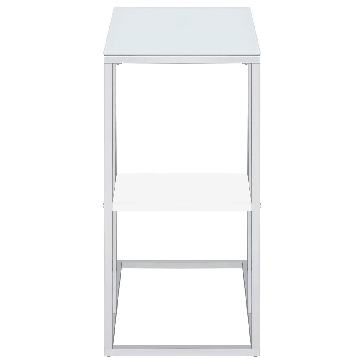 Daisy 1-shelf Accent Table Chrome and White