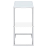 Daisy 1-shelf Accent Table Chrome and White