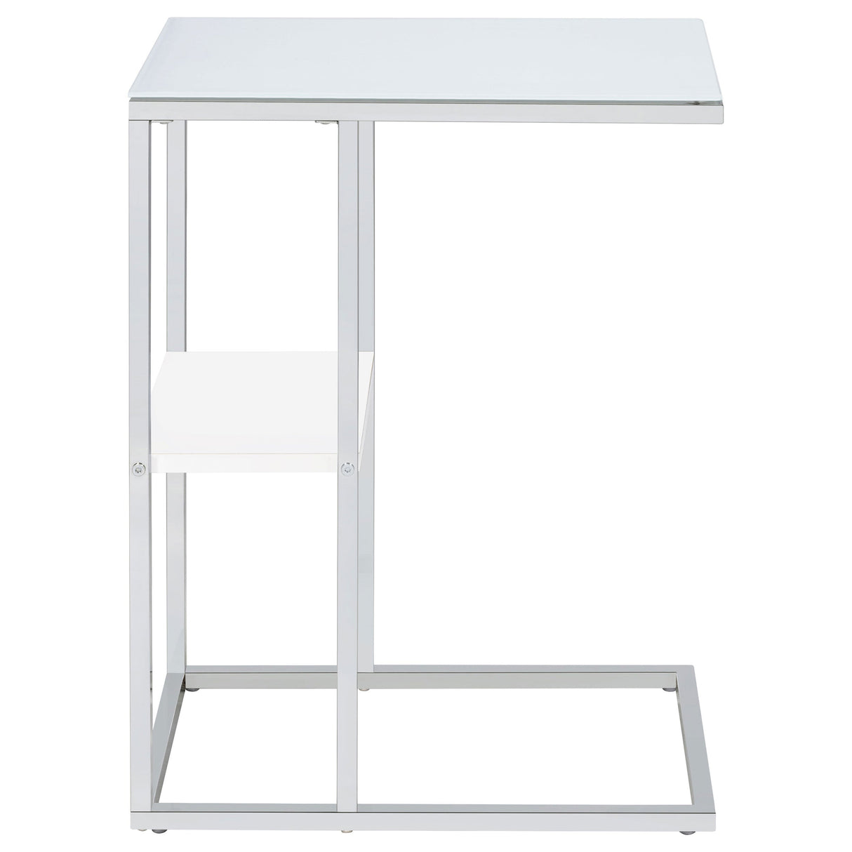 Daisy 1-shelf Accent Table Chrome and White