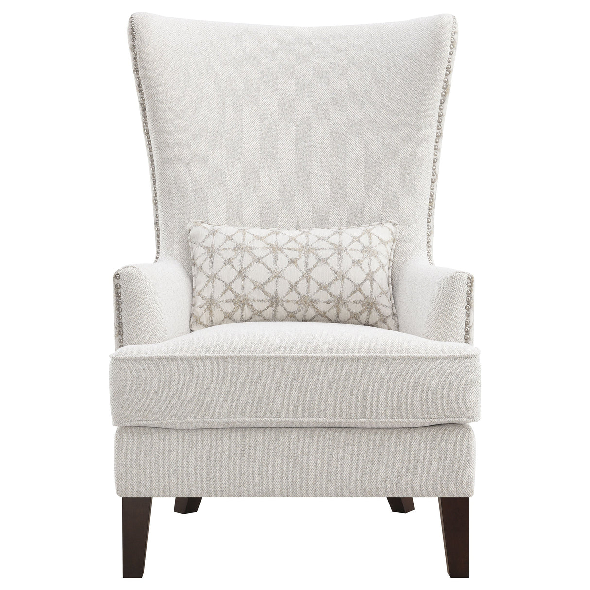 Pippin Curved Arm High Back Accent Chair Cream