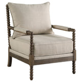 Blanchett Upholstered Accent Chair with Spindle Accent White and Navy