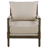 Blanchett Upholstered Accent Chair with Spindle Accent White and Navy