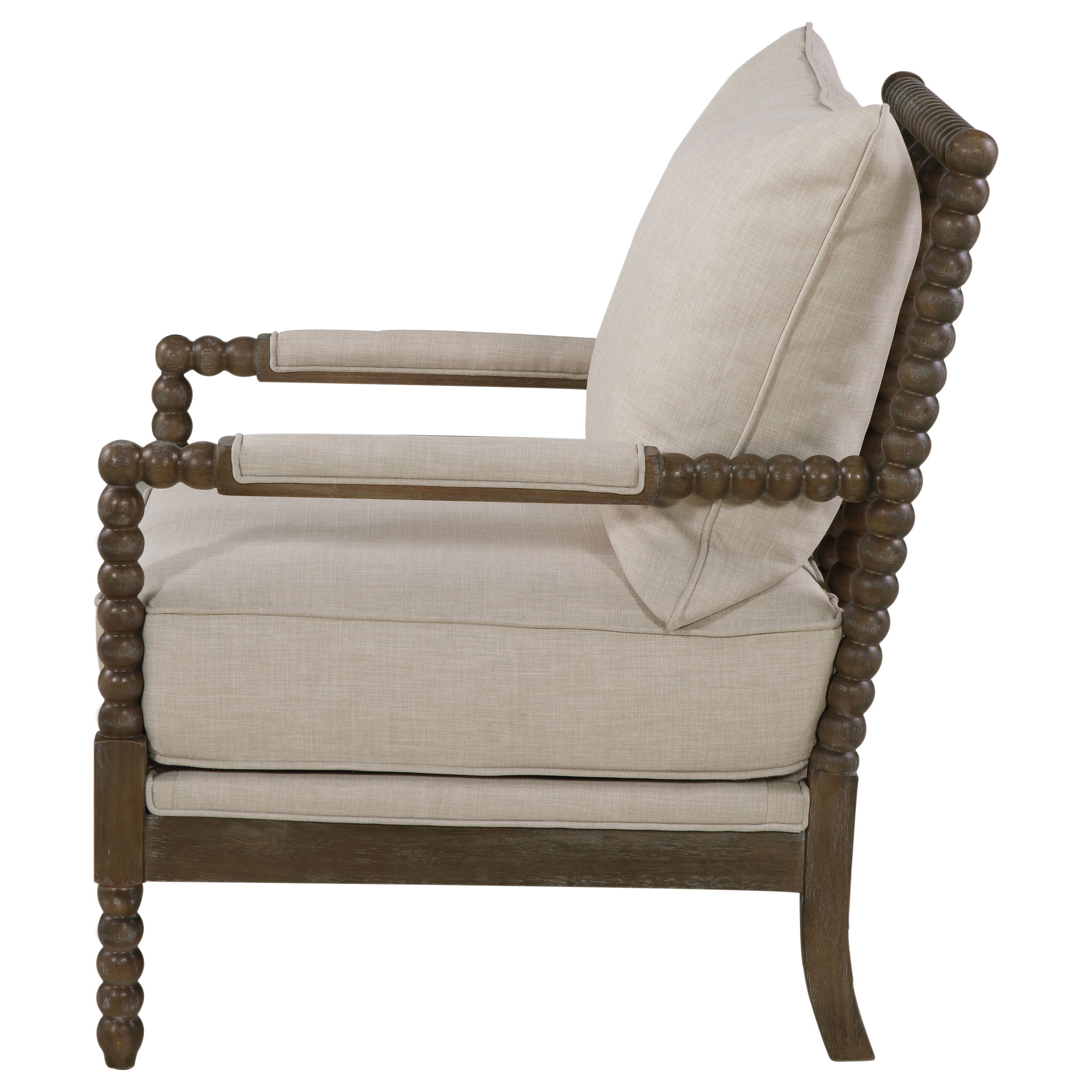 Blanchett Upholstered Accent Chair with Spindle Accent White and Navy