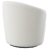 Joyce Upholstered Swivel Barrel Chair White