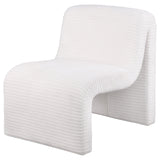 Drayton Upholstered Curved Armless Accent Chair Ivory