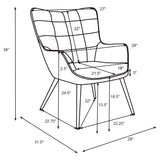 Isla Upholstered Flared Arms Accent Chair with Grid Tufted