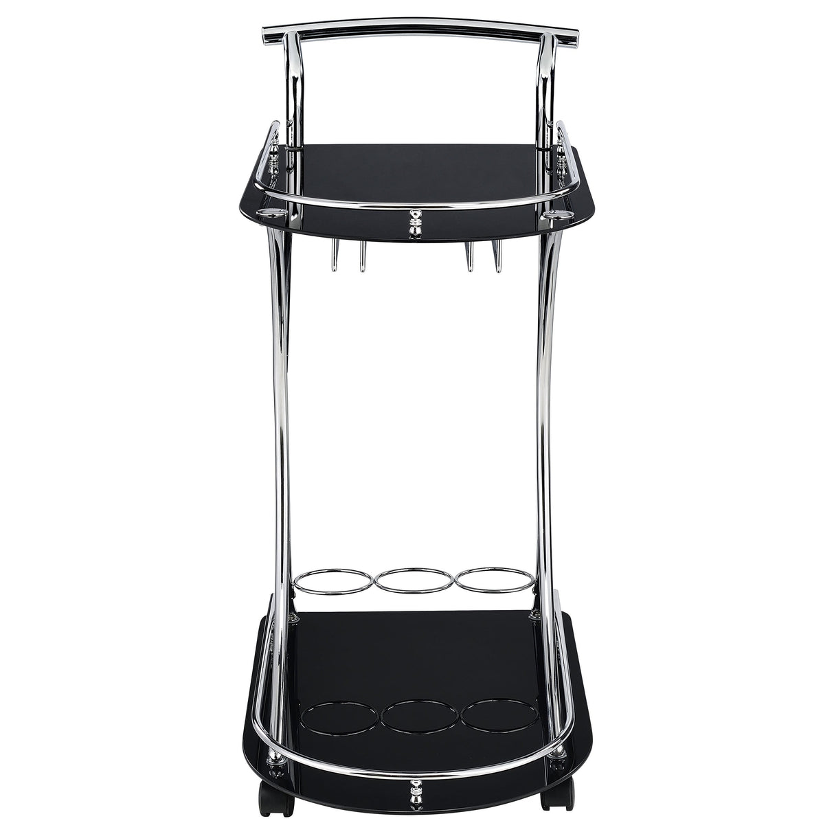 Elfman 2-shelve Serving Cart Chrome and Black