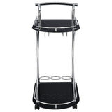 Elfman 2-shelve Serving Cart Chrome and Black