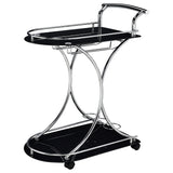 Elfman 2-shelve Serving Cart Chrome and Black