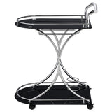 Elfman 2-shelve Serving Cart Chrome and Black