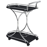 Elfman 2-shelve Serving Cart Chrome and Black