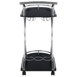 Elfman 2-shelve Serving Cart Chrome and Black