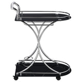 Elfman 2-shelve Serving Cart Chrome and Black