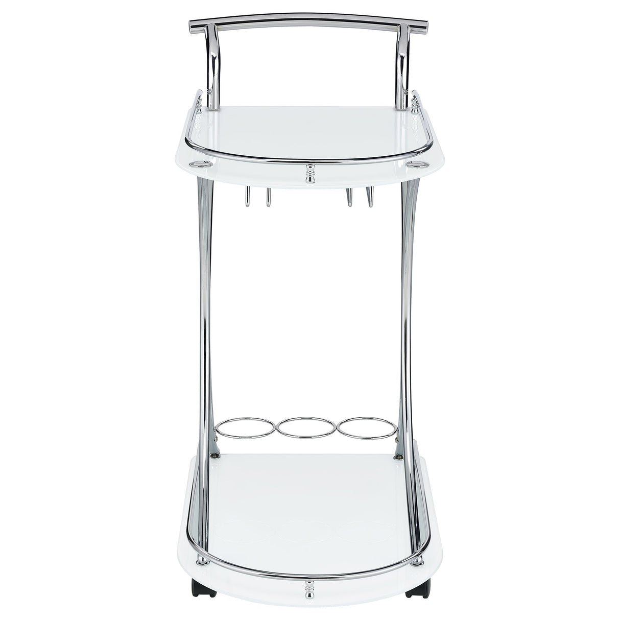 Elfman 2-shelve Serving Cart Chrome and Black