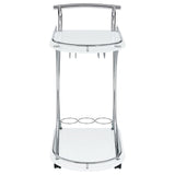 Elfman 2-shelve Serving Cart Chrome and Black