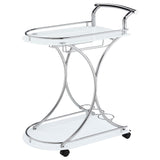 Elfman 2-shelve Serving Cart Chrome and Black