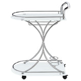 Elfman 2-shelve Serving Cart Chrome and Black