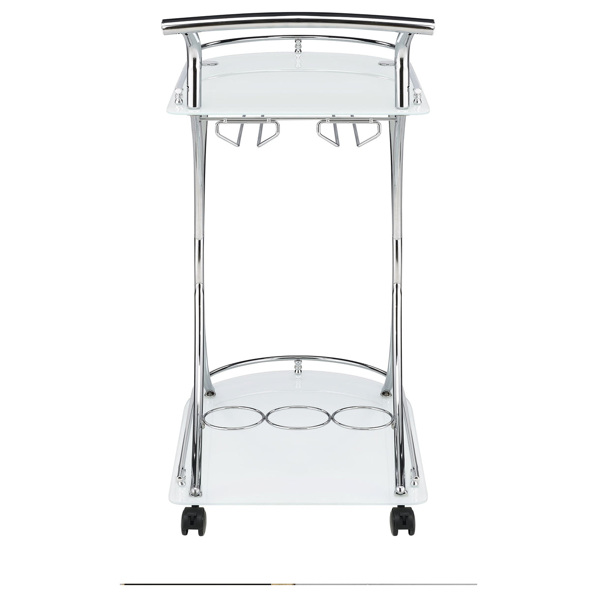 Elfman 2-shelve Serving Cart Chrome and Black