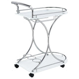 Elfman 2-shelve Serving Cart Chrome and Black