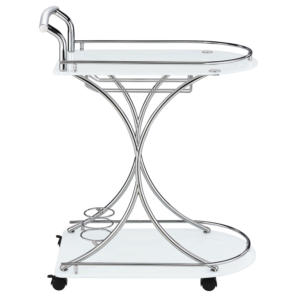 Elfman 2-shelve Serving Cart Chrome and Black