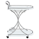 Elfman 2-shelve Serving Cart Chrome and Black