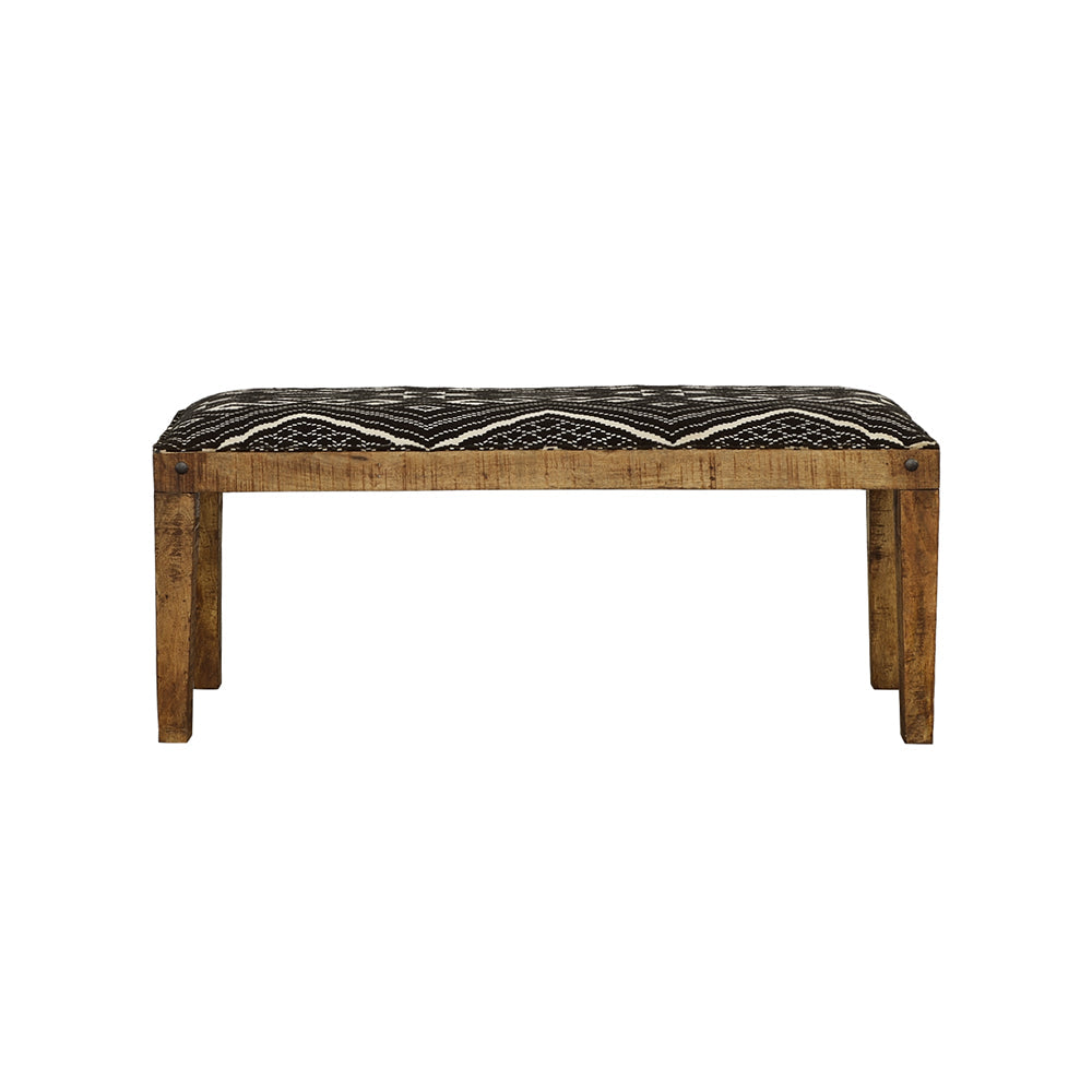 Aiden Sled Leg Upholstered Accent Bench Black and White