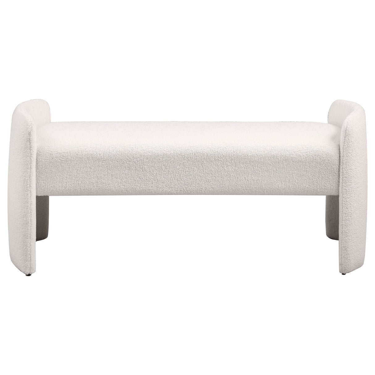 Peoria Velvet Upholstered Accent Bench Ivory